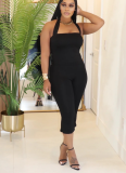 Fashion Backless Halter Neck Tank Top Set