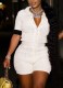 Fashionable Color-Blocked Hollow-Out Cardigan Short-Sleeve Shorts Two-Piece Set