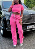 2026 Casual Printed Letter T-Shirt Top and Pants Two-Piece Set