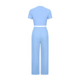2026 Casual Printed Letter T-Shirt Top and Pants Two-Piece Set