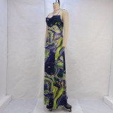 New Fashionable Printed Slim Fit Backless Strapless Dress
