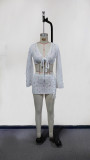 2026 Sexy Scale-like Knitted Hollow-out Bikini Beach Set