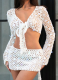 2026 Sexy Scale-like Knitted Hollow-out Bikini Beach Set