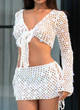 2026 Sexy Scale-like Knitted Hollow-out Bikini Beach Set