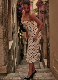 Sexy Polka Dot Print Slim Fit Spaghetti Strap Dress