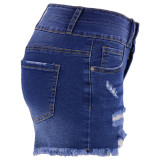 Summer Casual High-Waisted Ripped Frayed Jeans