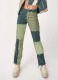 Summer Mixed Color Patchwork High-Waisted Slim Fit Straight Leg Jeans