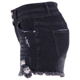 Summer Casual High-Waisted Ripped Frayed Jeans
