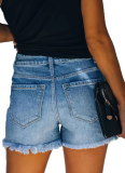 Summer Casual High-Waisted Ripped Frayed Jeans