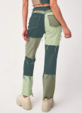 Summer Mixed Color Patchwork High-Waisted Slim Fit Straight Leg Jeans