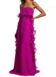 2026 Summer New Pleated Strapless Full Skirt Dress