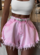 2026 New Fashion High-Waisted Wide-Leg A-Line Denim Shorts