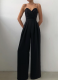 Sexy Spaghetti Strap Waist-cinching Straight Leg Floor-Length Minimalist Jumpsuit
