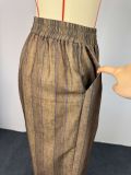 New Style Stylish Halter Neck Sleeveless Irregular Top and Wide-Leg Trousers Set