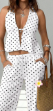 2026 Sexy V-neck Printed Backless Tank Top and Wide-leg Pants Two-Piece Set