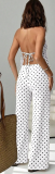 2026 Sexy V-neck Printed Backless Tank Top and Wide-leg Pants Two-Piece Set