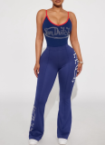 2026 Casual Printed Camisole Jumpsuit Slim Fit Bodycon Pants Set