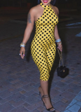 2026 Sexy Leopard Print Backless Halter Neck Strappy Hip-Lifting Bodysuit