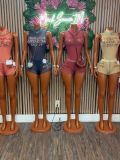 Fashionable High-Neck Printed Letter Sleeveless Mesh Jumpsuit Shorts Set