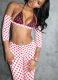 2026 New Halter-Neck Bikini Polka Dot Top Tight-Fitting Capri Pant Three-Piece Set