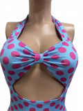 2026 Trendy Polka-Dot Jumpsuit: Strappy Bandeau-Style Halter-Neck and Backless