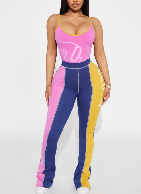2026 Casual Printed Camisole Jumpsuit Slim Fit Bodycon Pants Set