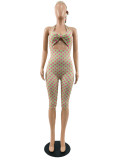 2026 Trendy Polka-Dot Jumpsuit: Strappy Bandeau-Style Halter-Neck and Backless