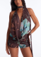 2026 Sexy Deep V-Neck Halter Jumpsuit (with Scarf)