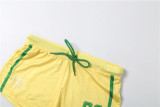 New Letter Print Sleeveless T-Shirt and Low-Waisted Sports Shorts Set