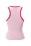 2026 Fashion Solid Color Round Neck Printed Letter Slim Fit Sleeveless Vest