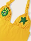 2026 Sexy Brazilian Print Halter Neck Sleeveless Short Vest