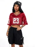 Summer Fresh Hollow-Out Street Style Hot Girl Sports Jersey Top