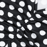 Square Neck Button-Down Backless Polka Dot Sleeveless Stretch Cropped Jumpsuit