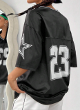 Summer Fresh Hollow-Out Street Style Hot Girl Sports Jersey Top