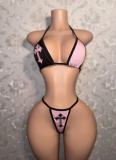 Sexy Geometric Pattern Hot Girl Bikini Mini Skirt Three-Piece Set