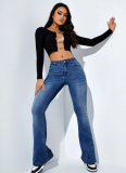 Fashion High-Waisted Stretch Flare Straight Leg Jeans