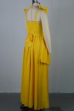 2026 New Bow-Tie Spaghetti Strap V-Neck Ruffle Dress