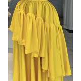 2026 New Bow-Tie Spaghetti Strap V-Neck Ruffle Dress