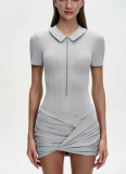 Sexy Polo-Neck Fitted Hip-Hugging Jumpsuit
