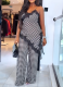 New Sweet Checkered Lace Tank Top and Straight-Leg Pants Two-Piece Set