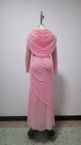 Fashionable Round-Neck Long-Sleeve Fitted, Bodycon Fishtail Dress