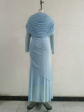 Fashionable Round-Neck Long-Sleeve Fitted, Bodycon Fishtail Dress
