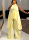 New Casual Sleeveless Crew-Neck Top and Straight-Leg Pants Two-Piece Set