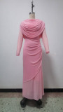 Fashionable Round-Neck Long-Sleeve Fitted, Bodycon Fishtail Dress