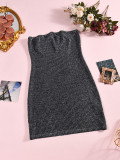 Sexy Sequin Strapless Fitted Sleeveless Dress