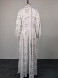 New Arrival Elegant Long-Sleeve Stand-Collar Single-Breasted Dress