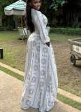 New Arrival Elegant Long-Sleeve Stand-Collar Single-Breasted Dress