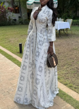 New Arrival Elegant Long-Sleeve Stand-Collar Single-Breasted Dress