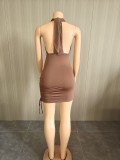 Sexy Strappy Halterneck Cutout Club Dress