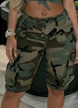 Stylish Loose-Fit Casual Camouflage Cargo Shorts